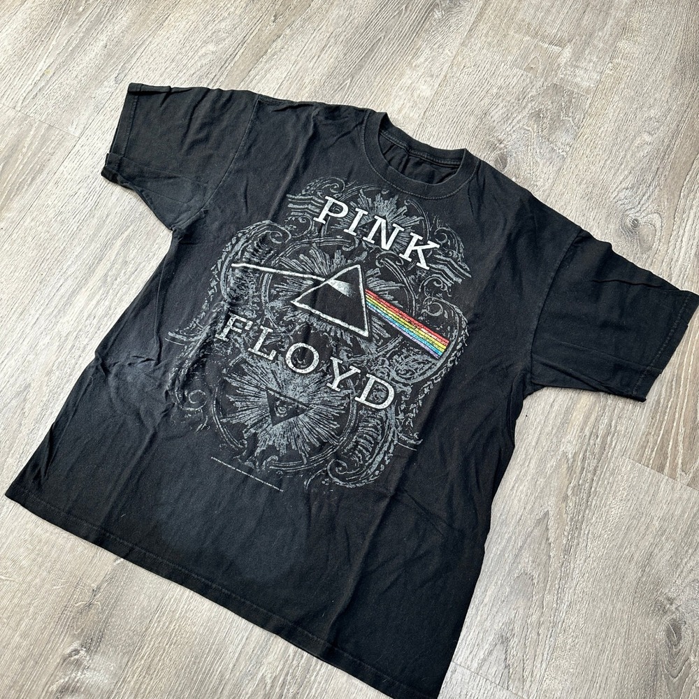 Pink Floyd Dark Side of the Moon 2009 Rock Concert Mens Large Black Band TShirt‎